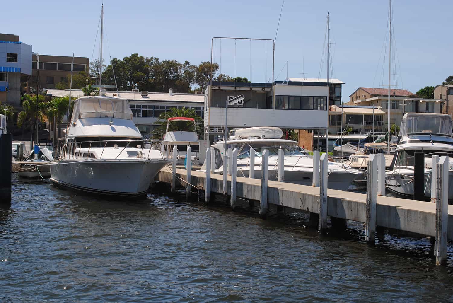 Claremont Yacht Club Jetty with Yachts Moored