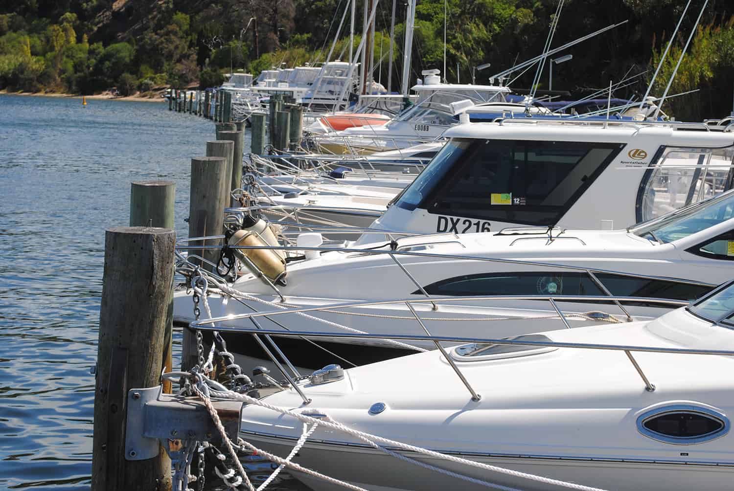 Moored Yachts at Claremont Yacht Club